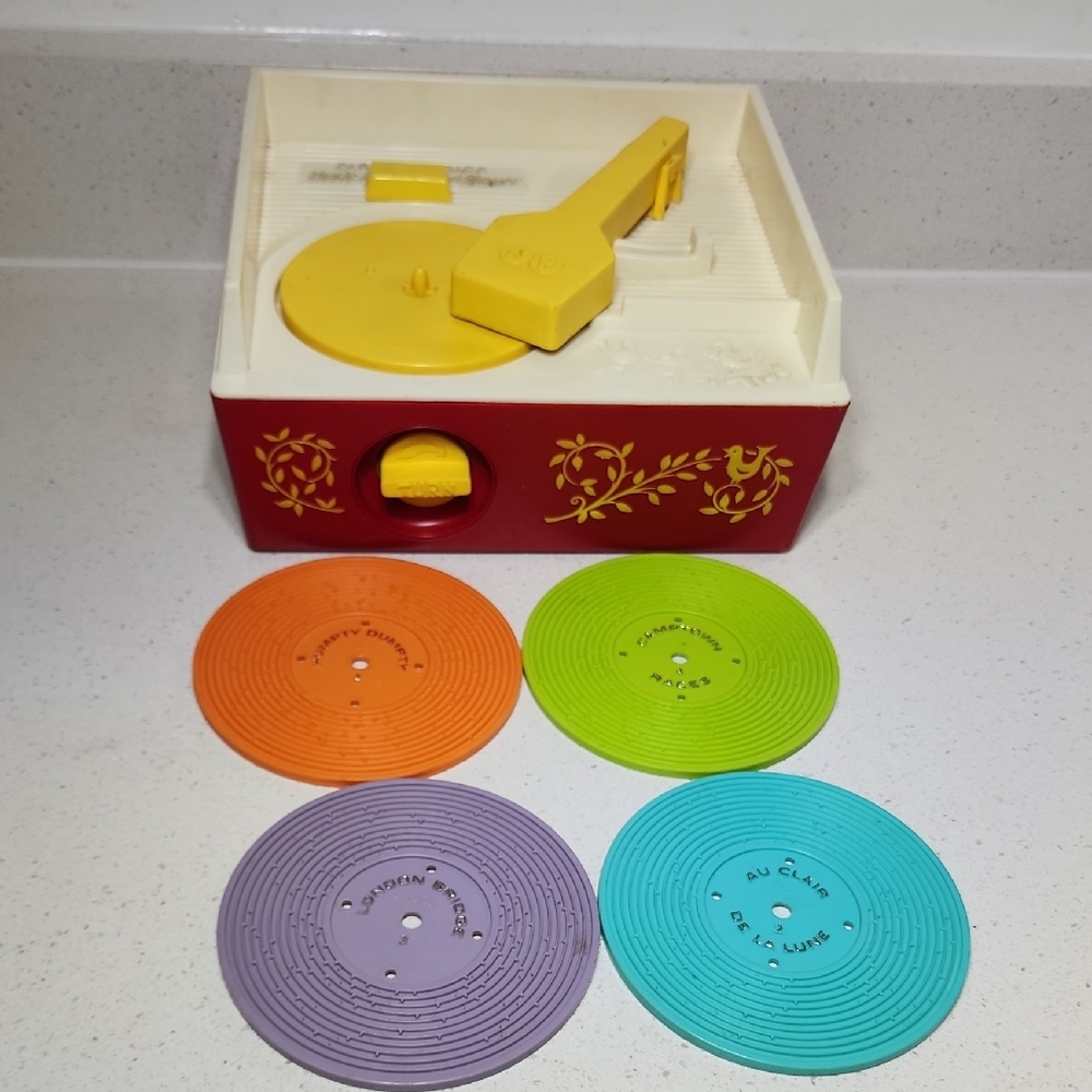 Vintage Fisher Price Record Player with Discs
